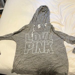 Victoria’s Secret PINK swim cover up sweat shirt hoodie in grey